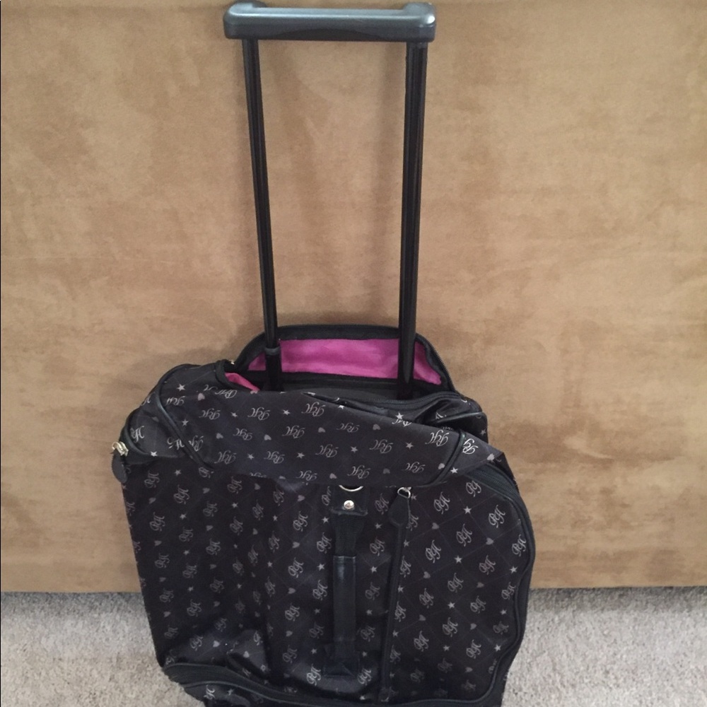 Fancy Black and Magenta Suitcase